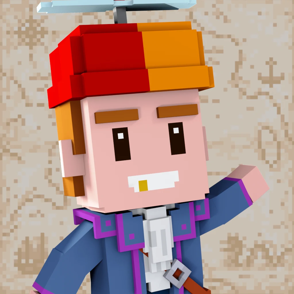 Pirate #1920 voxel render
