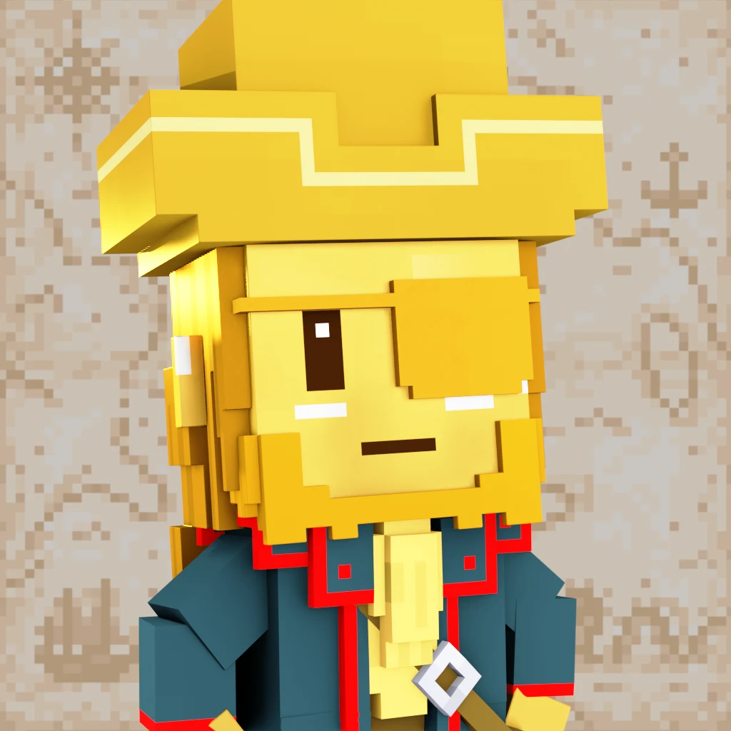 Pirate #3388 voxel render